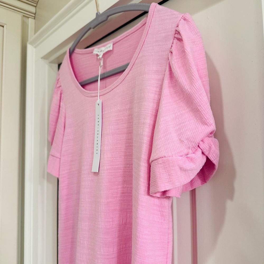 Jane + Delancey Pink Puff Sleeve Top - Picture 2 of 4
